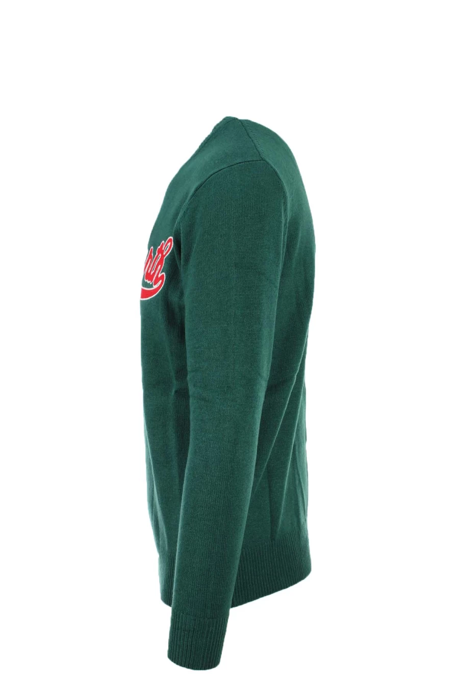 Saint Barth MC2 Wool Crew Neck Sweater with Embroidered Logo - Prestigemodauomo Men's Knitwear