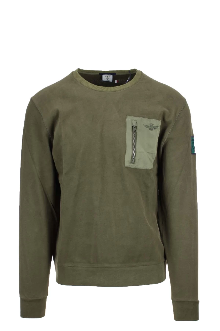 Air Force Prestige Uomo Zip Pocket Crewneck Sweatshirt - Men's Casual Pullover Hoodie
