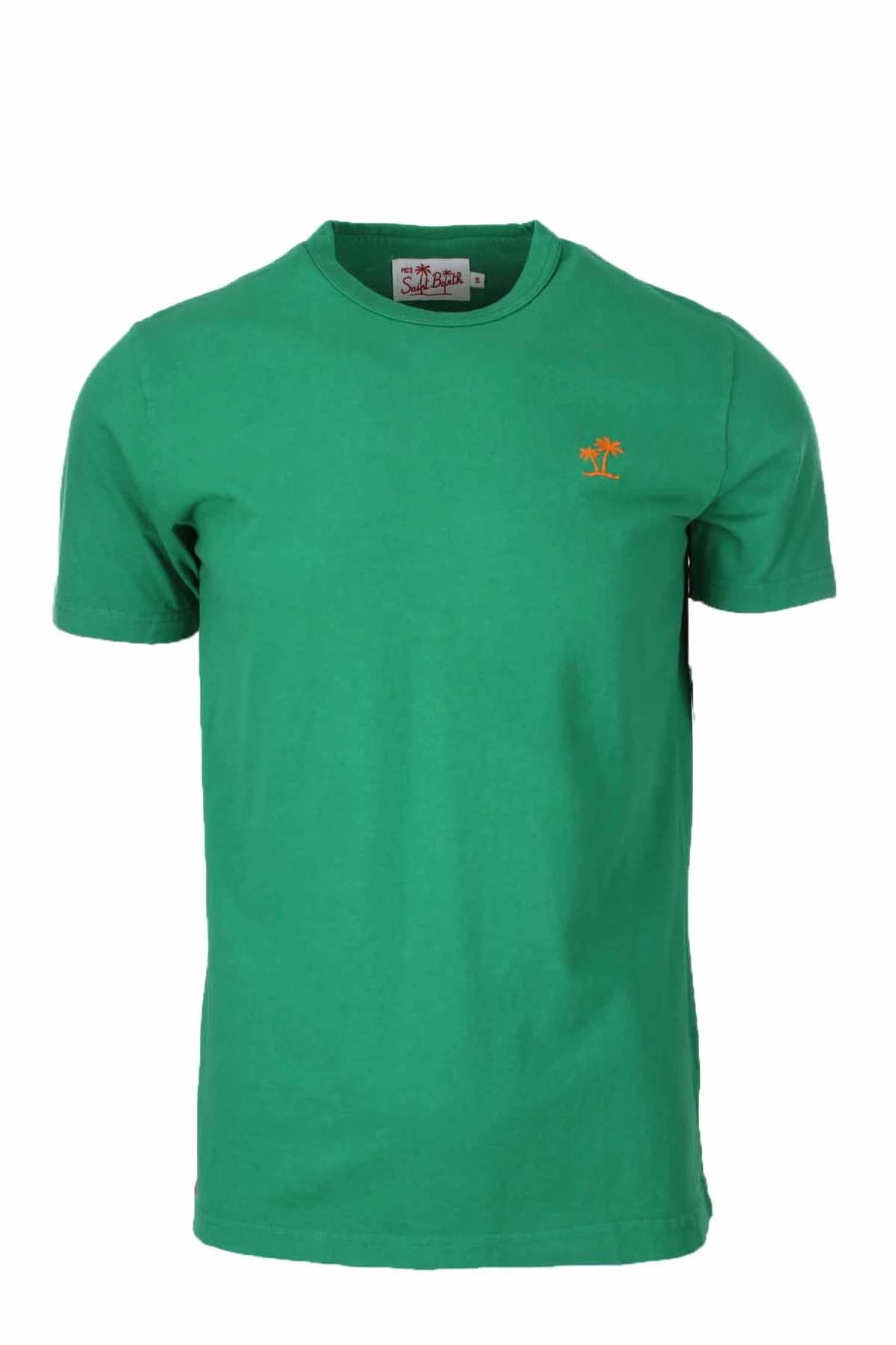 Saint Barth MC2 Men's Half Sleeve T-Shirt with Palm Tree Embroidery - Premium Cotton Casual Top