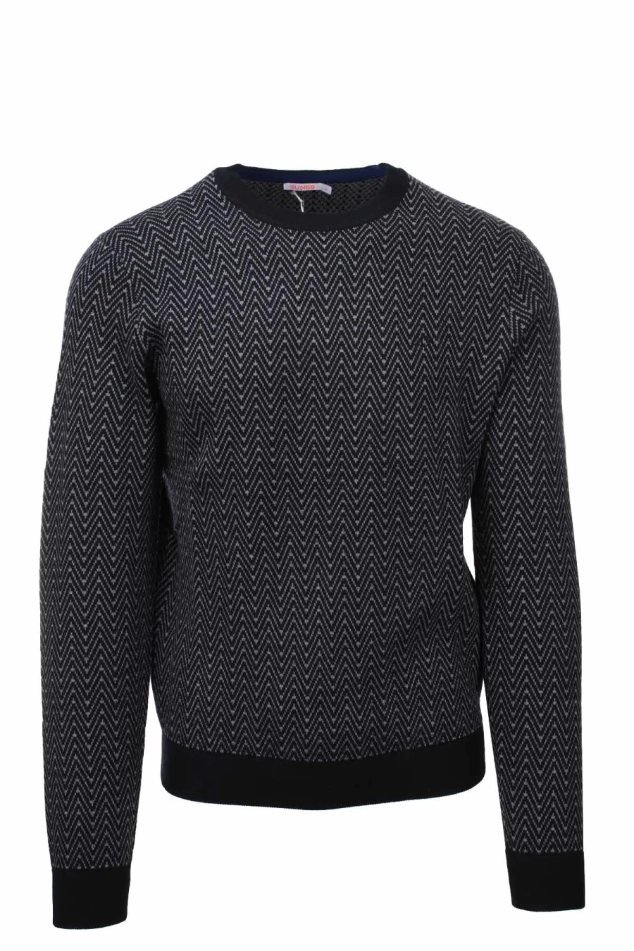 "SUN68 Men's Patterned Crew Neck Pullover Sweater - Prestigemodauomo Collection"