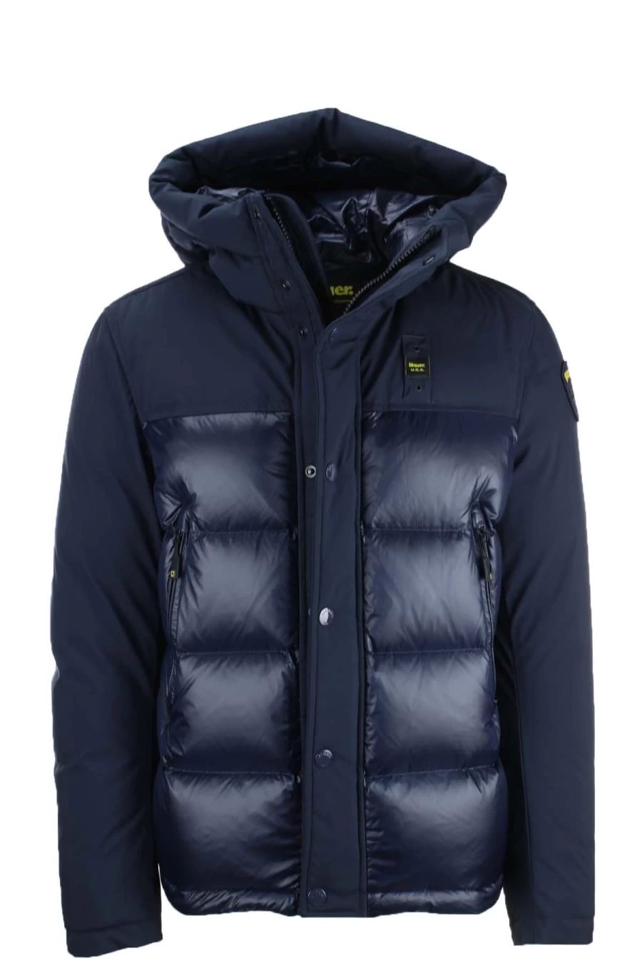 BLAUER Double-Fabric Hooded Down Jacket for Men - Premium Winter Coat