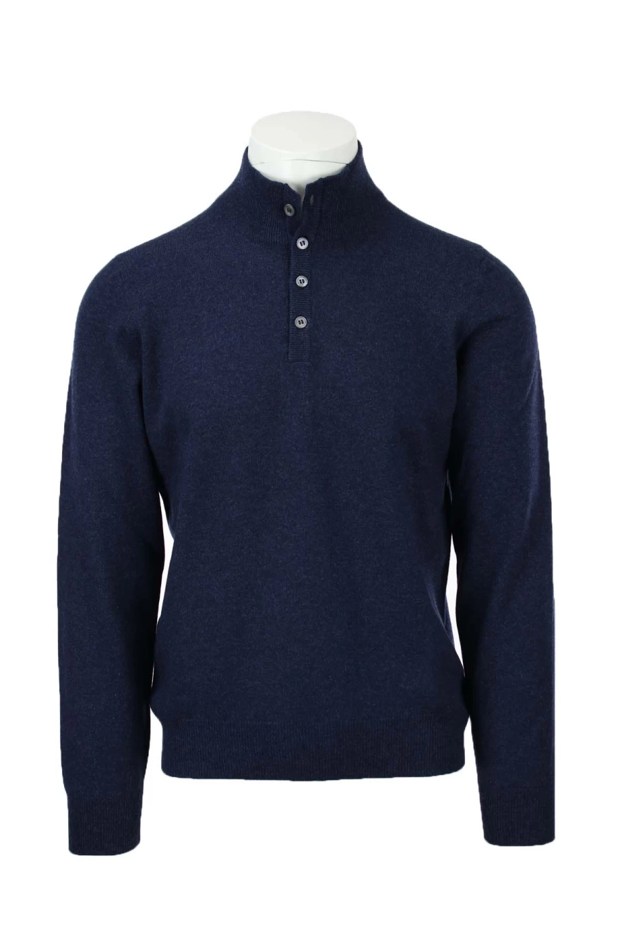 Gran Sasso Men's Wool Cashmere Button Sweater - Lupo Knit - Prestigemodauomo Collection