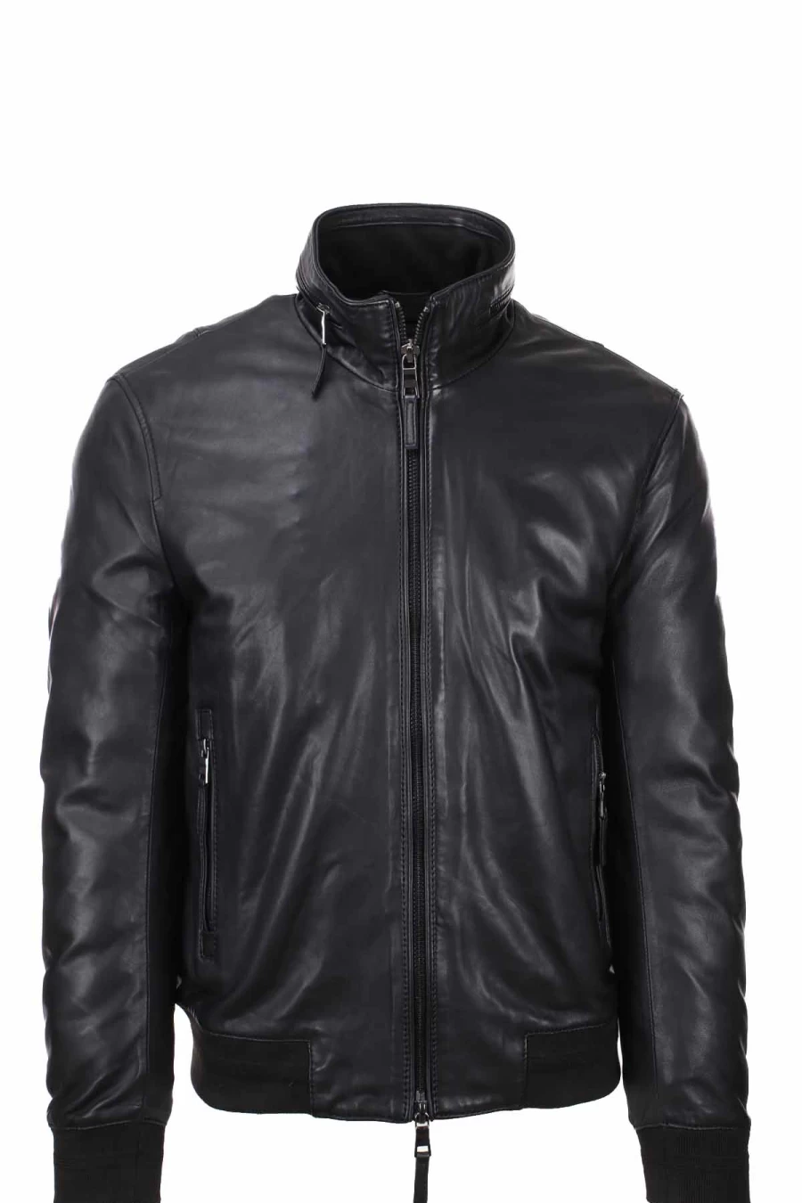 "The Jack Premium Leather Bomber Jacket with Padding – Stylish Men's Outerwear by Prestigemodauomo"