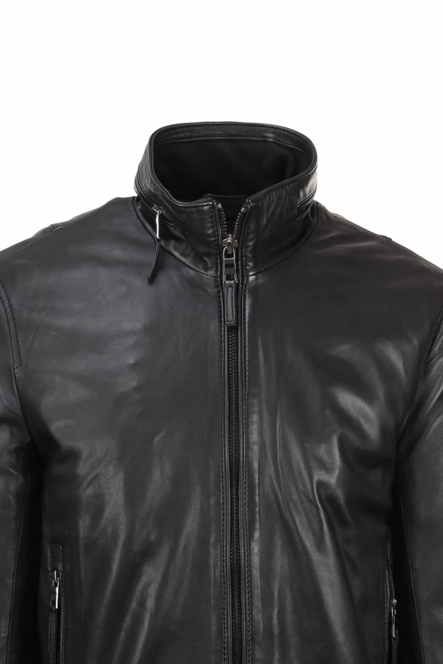 "The Jack Premium Leather Bomber Jacket with Padding – Stylish Men's Outerwear by Prestigemodauomo"