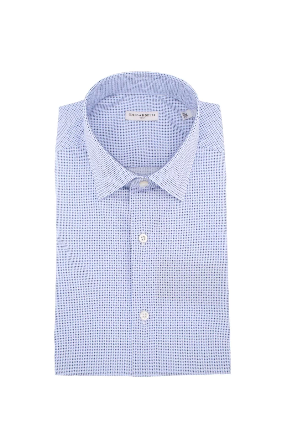 GHIRARDELLI Men's Micro Patterned Cotton Shirt - Premium Comfort & Stylish Design