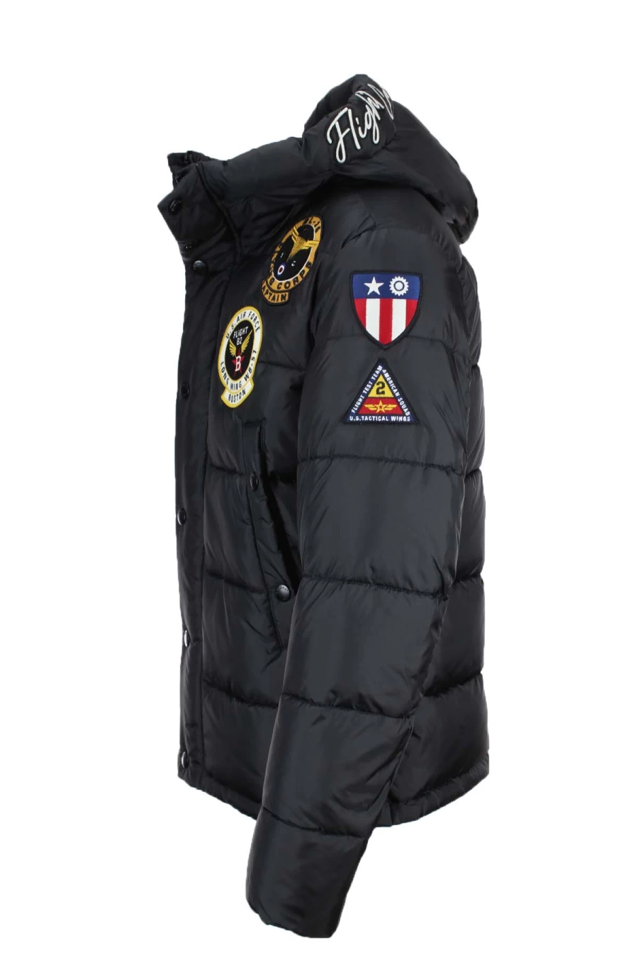 BLAUER Air Force Academy Bomber Jacket with Patches - Men's Military Style Down Coat